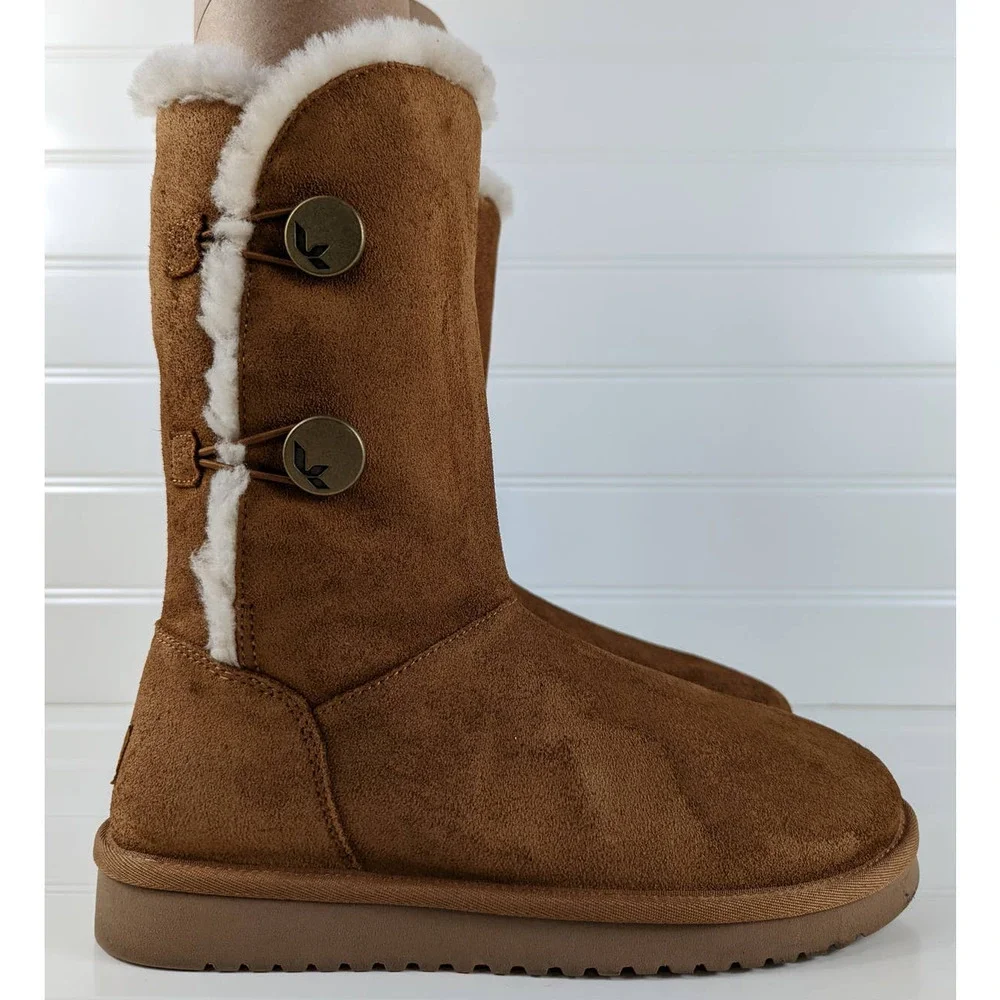 Koolaburra by UGG Womens Kinslei Tall Leather Shearling Boots Size 8 1096409